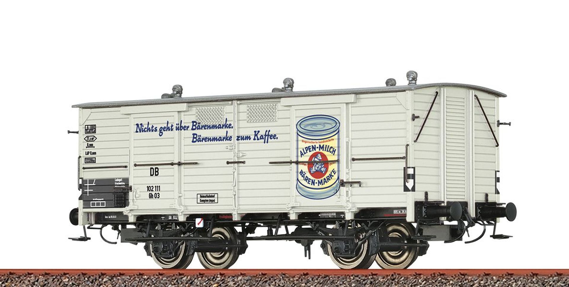 Brawa 50946 4er Set gedeckte Güterwagen Milchwagen DB Ep III