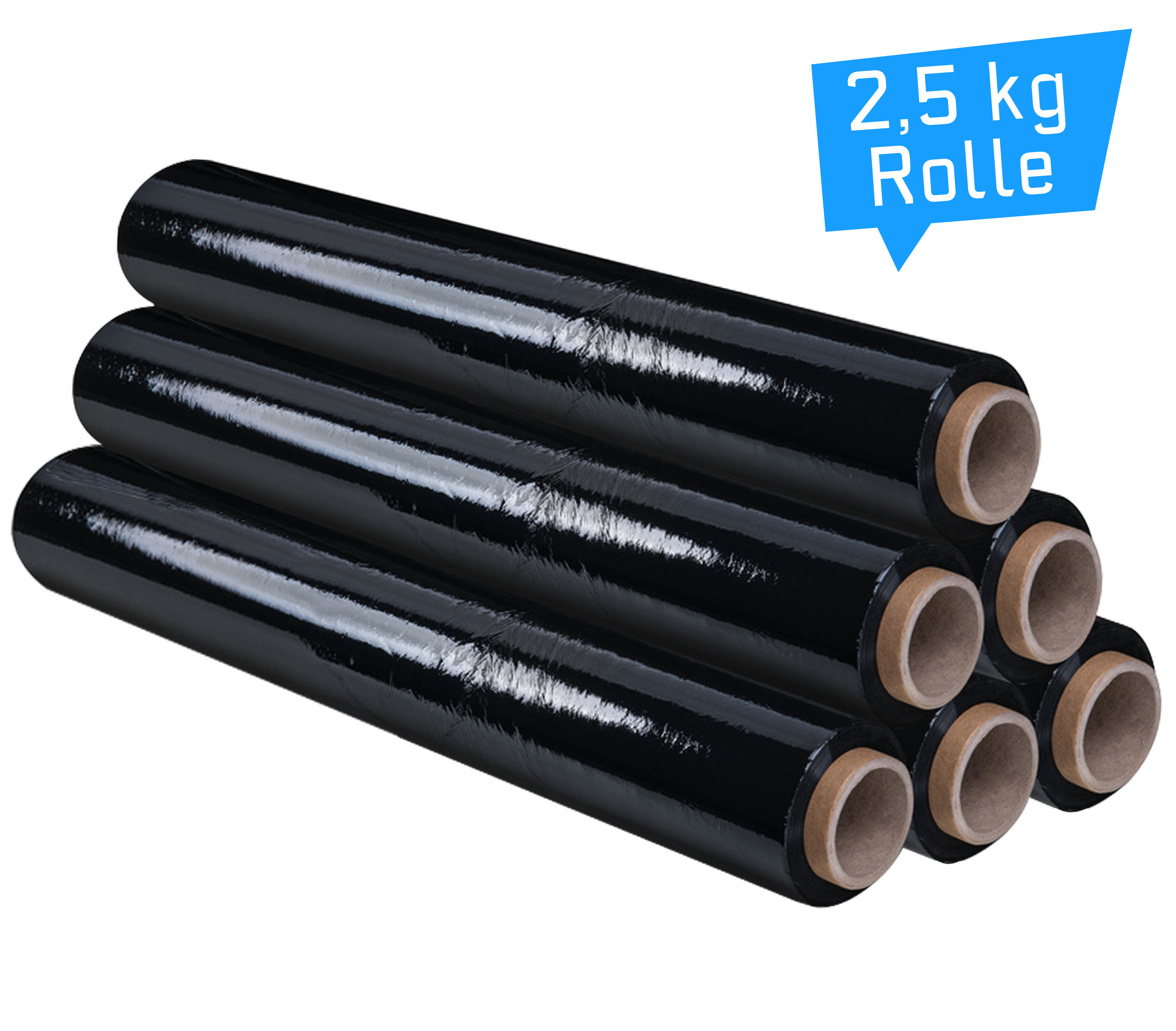 Stretchfolie 500 mm x 210 m, 23 µ, opac schwarz, 2,5 kg Stretchfolie 500 mm x 210 m, 23 µ, opac schwarz, 2,5 kg