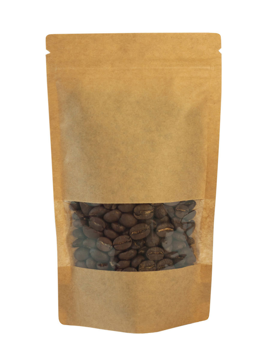 Ein brauner Beutel mit Druckverschluss und Sichtfenster inkl. Bodenfalte aus Kraftpapier, die Abmessung beträgt Breite 180 mm Höhe 290 mm + Bodenfalte 90 mm. Der Richtwert für die Füllmenge beträgt 1000 ml oder 500 g. Ein brauner Beutel mit Druckverschluss und Sichtfenster inkl. Bodenfalte aus Kraftpapier, die Abmessung beträgt Breite 180 mm Höhe 290 mm + Bodenfalte 90 mm. Der Richtwert für die Füllmenge beträgt 1000 ml oder 500 g.