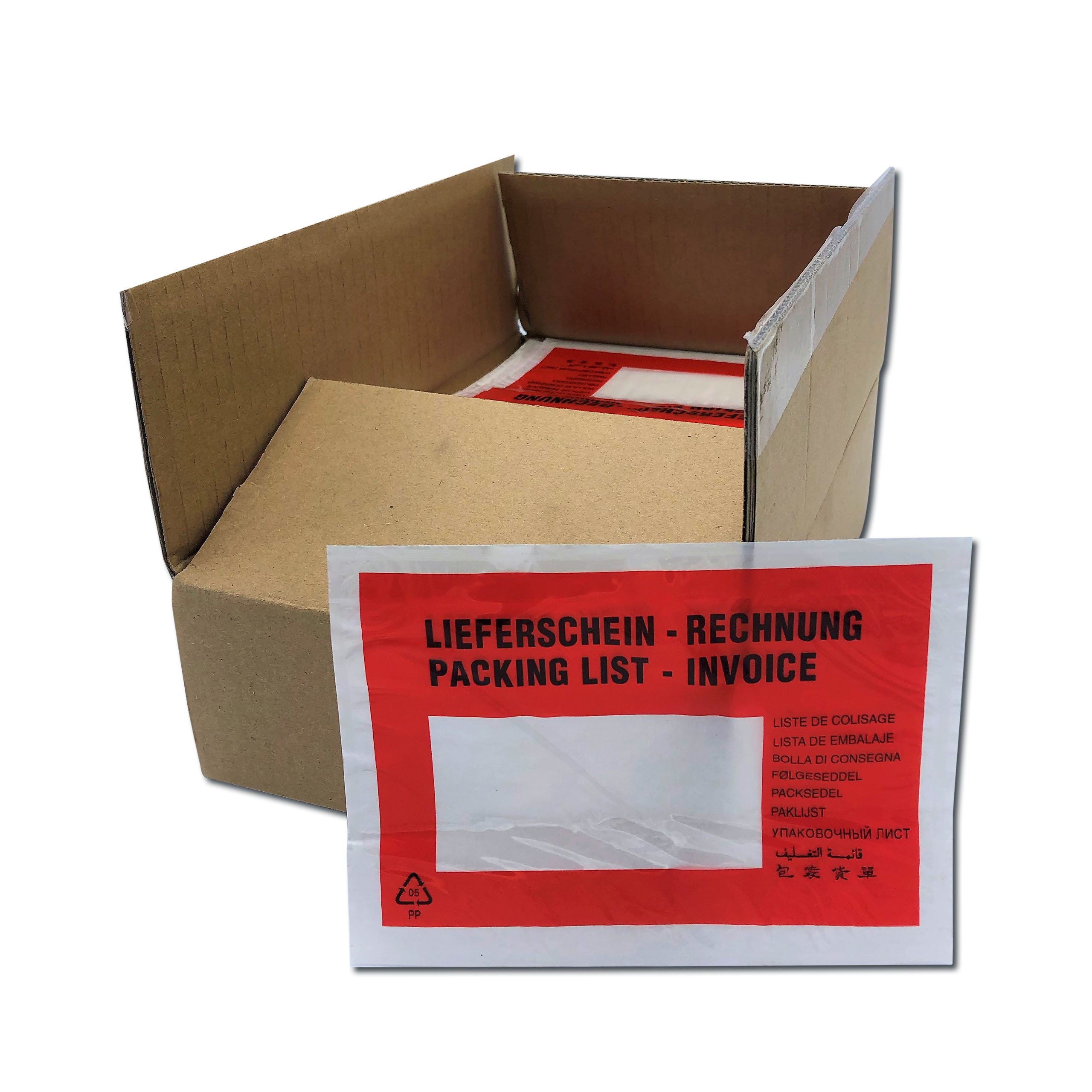 Eine rote Tasche aus Kunststoff mit dem Aufdruck Lieferschein. Diese Tasche wird z.B. außen an Paletten oder Kartons angebracht, um Versanddokumente wie Lieferscheine, Rechnungen oder Zollpapier sicher und sichtbar zu platzieren. Eine rote Tasche aus Kunststoff mit dem Aufdruck Lieferschein. Diese Tasche wird z.B. außen an Paletten oder Kartons angebracht, um Versanddokumente wie Lieferscheine, Rechnungen oder Zollpapier sicher und sichtbar zu platzieren.