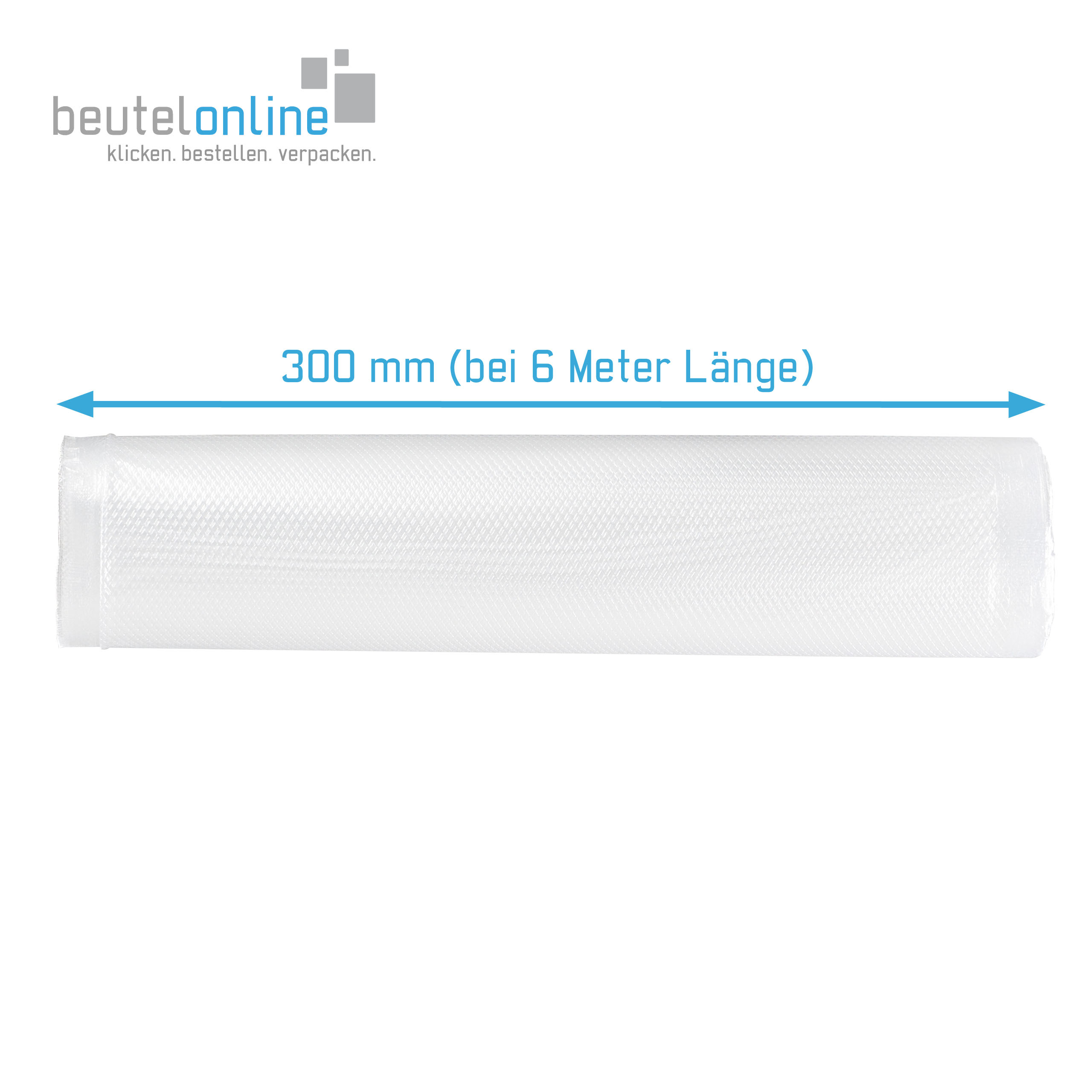 Die Abmessung vom transparenten Kunststoffbeutel beträgt Breite 30 cm Höhe 600 cm.