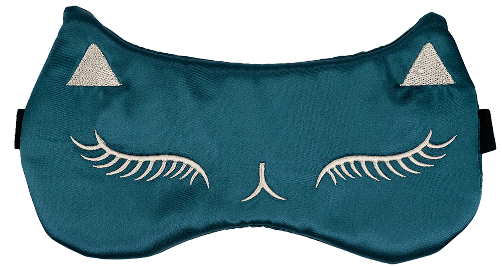 Katzen-Schlafmaske Dunkelgrün ohne Hintergrund