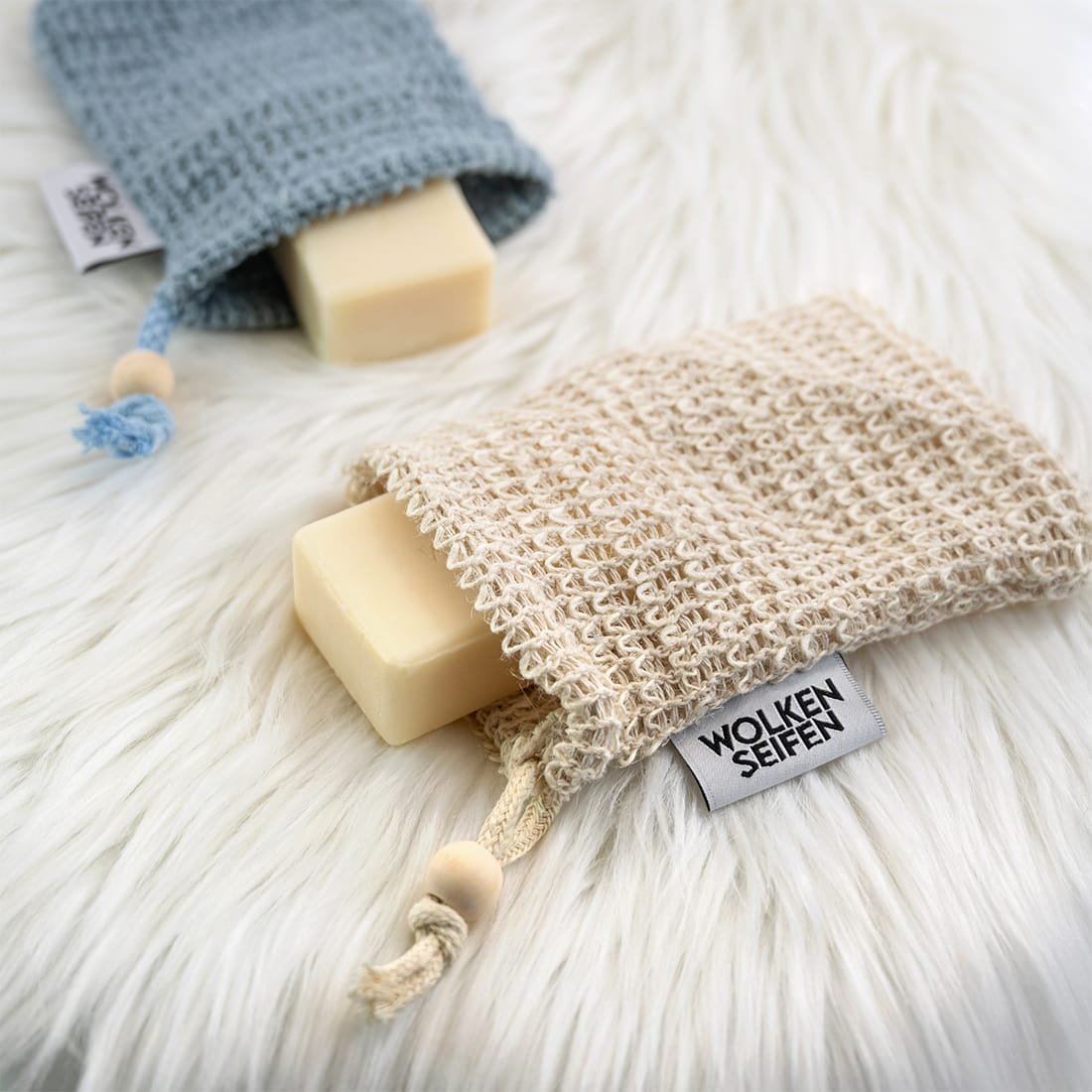 Sisal-Seifensäckchen Naturfarben