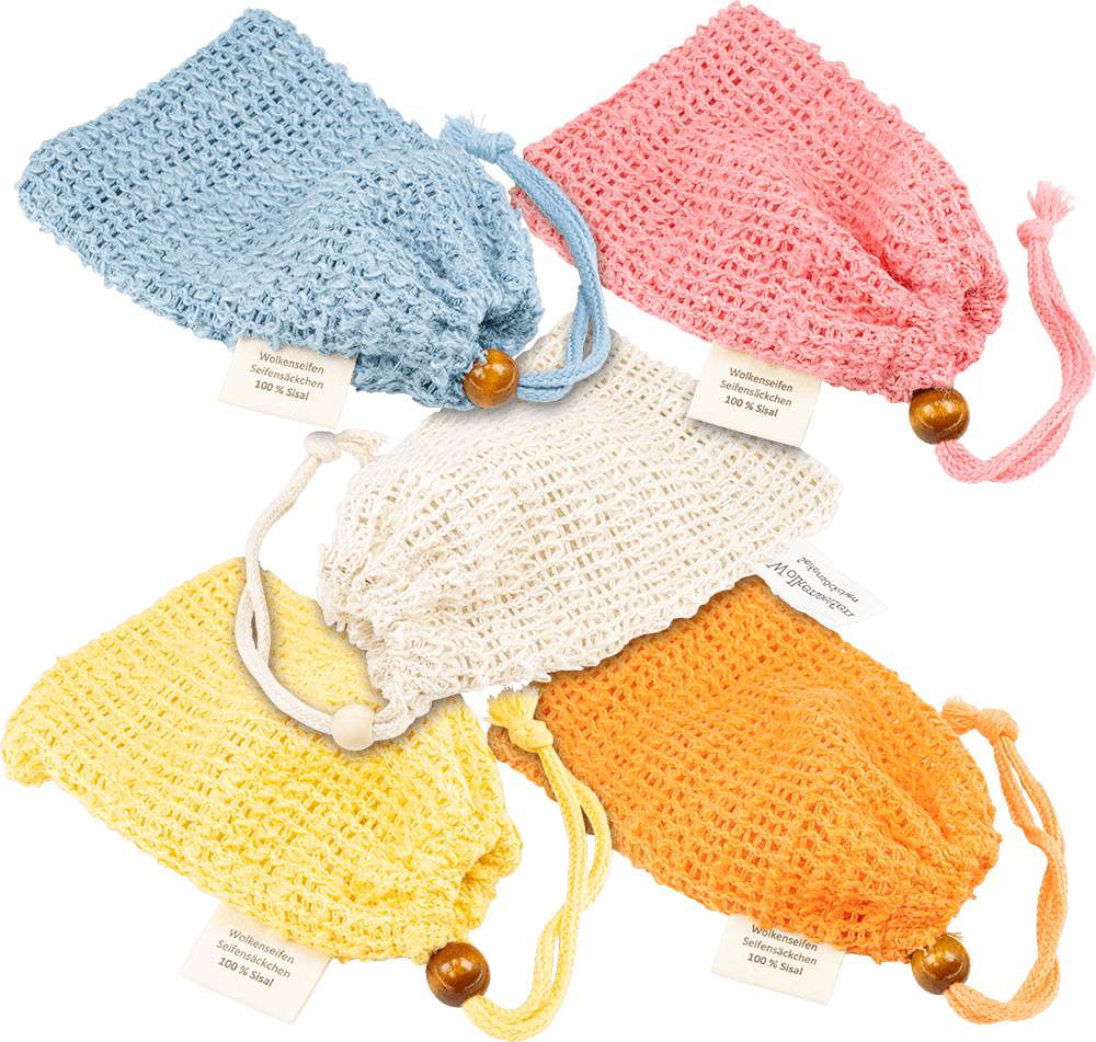 Seifensäckchen aus Sisal (5 Farben) ohne Hintergrund