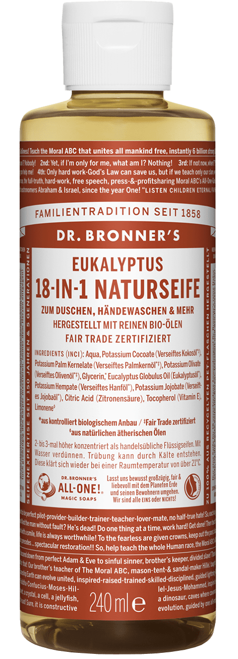 Dr. Bronners Flüssigseife Eucalyptus ohne Hintergrund