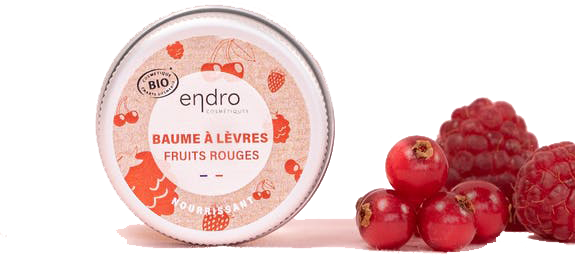 Endro Cosmetics Lippenbalsam rote Früchte ohne Hintergrund