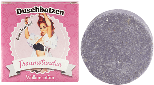 Duschbatzen Traumstunden - seifenfreie Pflege ohne Hintergrund