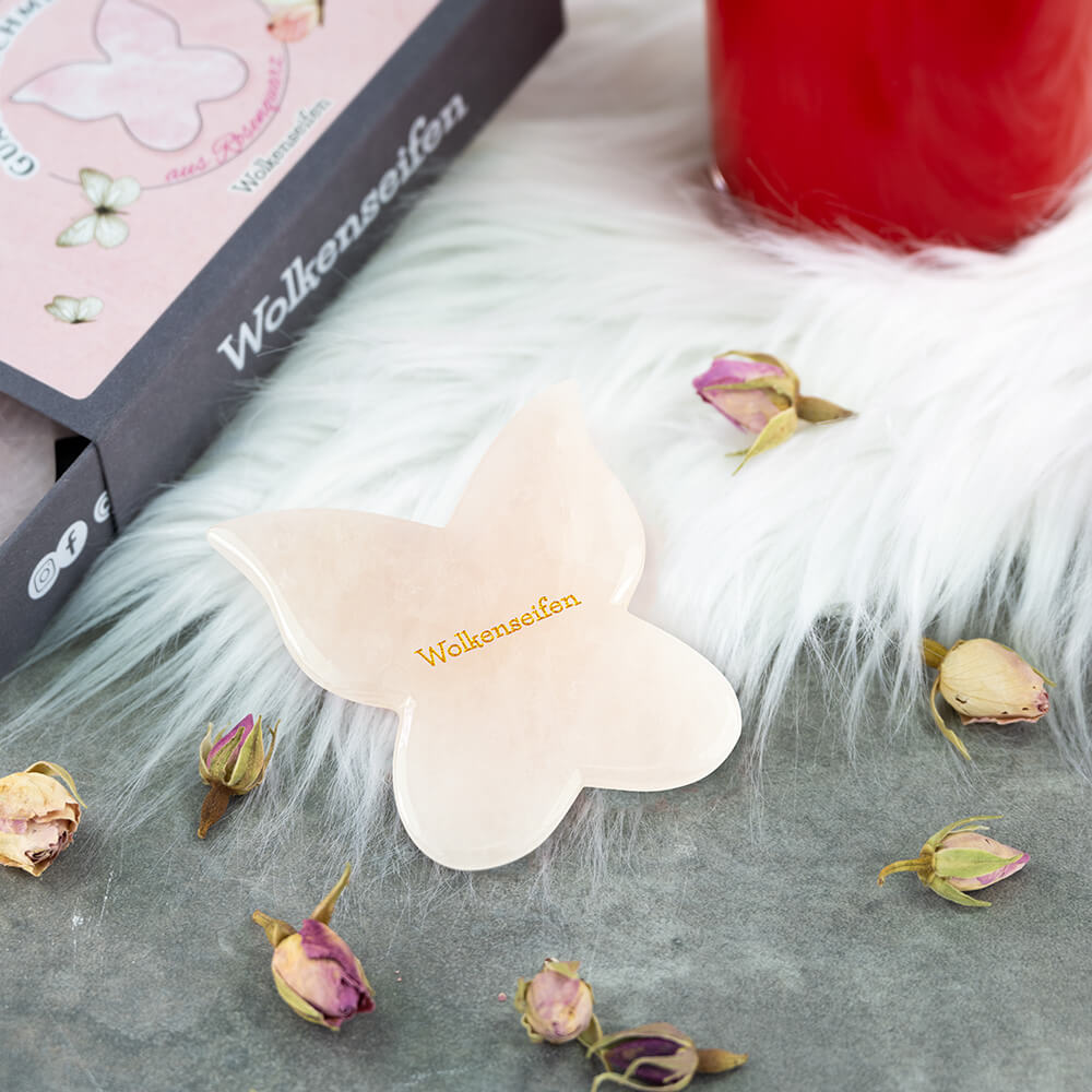 Schmetterlings-Gua Sha Rosenquarz