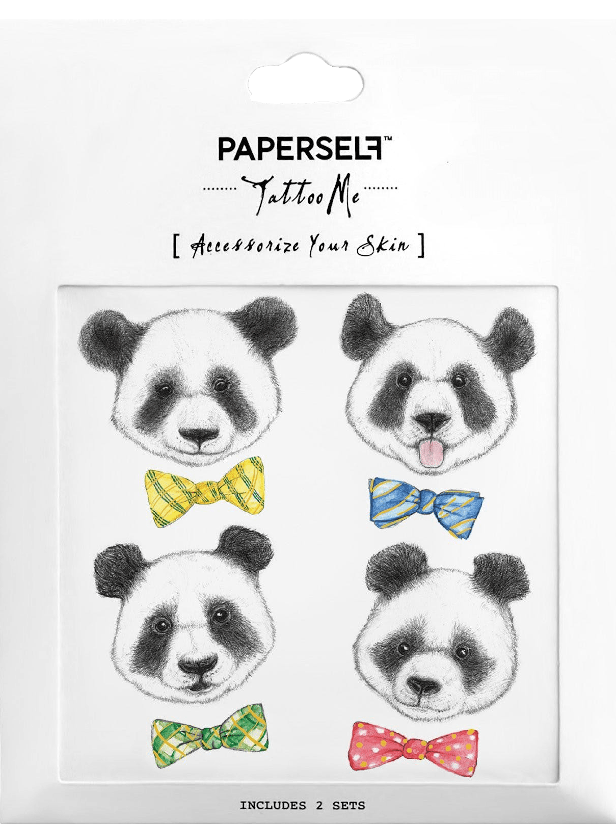Paperself Tattoo Pandas