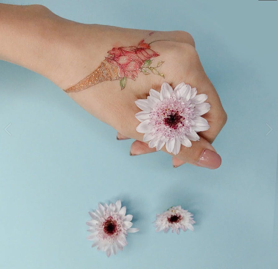 Paperself Tattoo Floral Ice Cream
