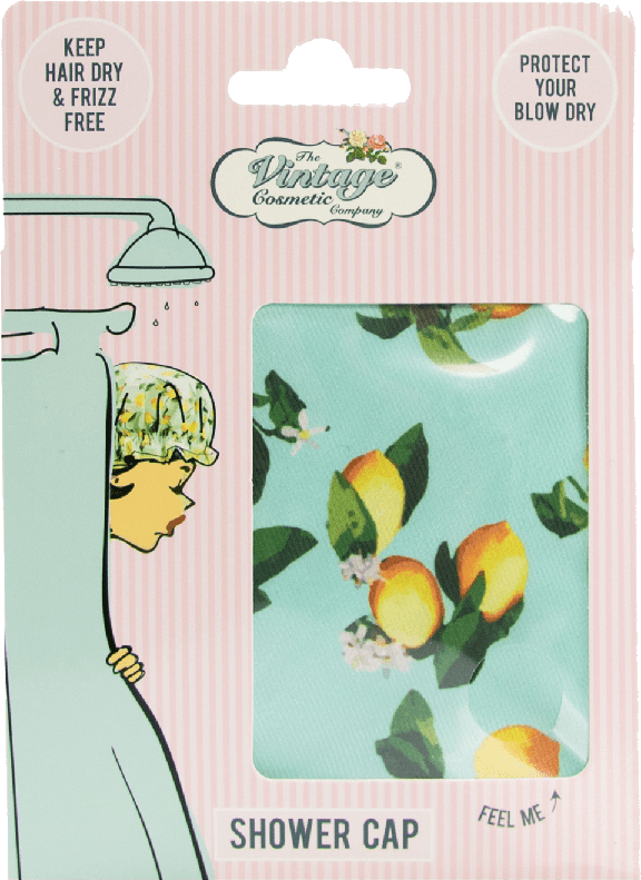 The Vintage Cosmetic Company Showercap Lemonprint