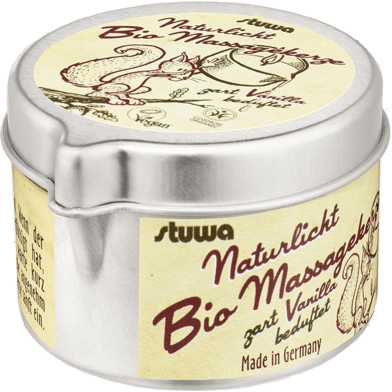 Stuwa Biomassagekerze Vanilla Natura vegan