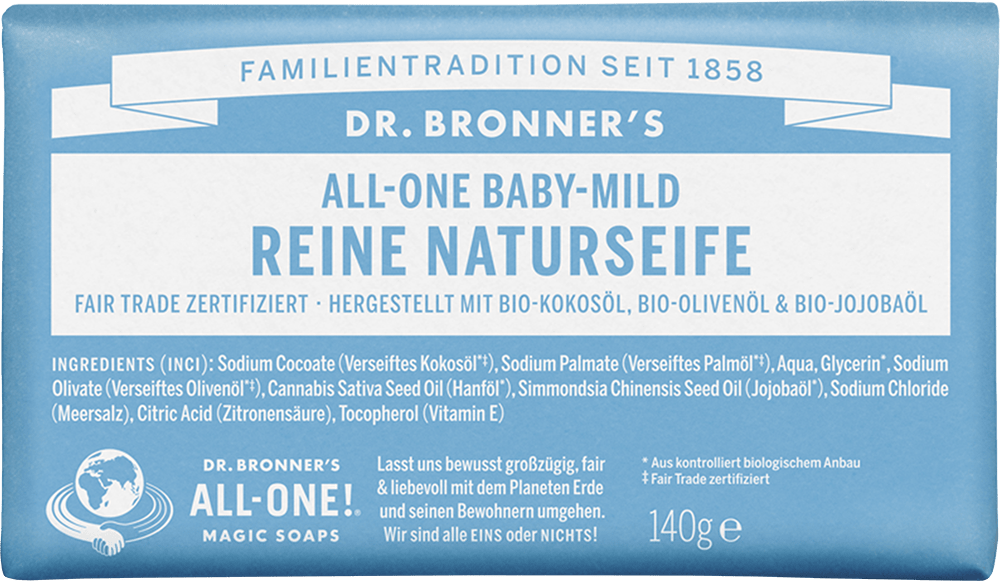 Dr. Bronner's Naturseife Baby-Mild ohne Hintergrund