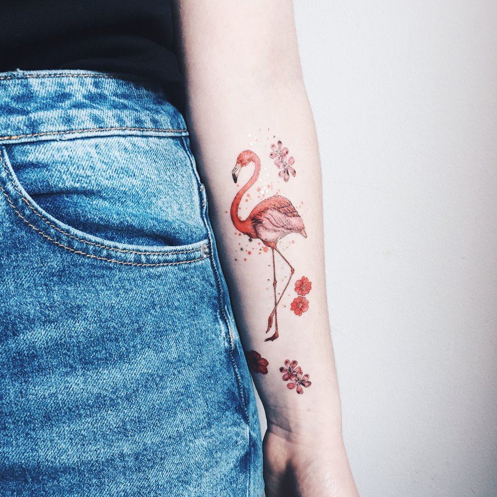 Paperself Tattoo Flamingo