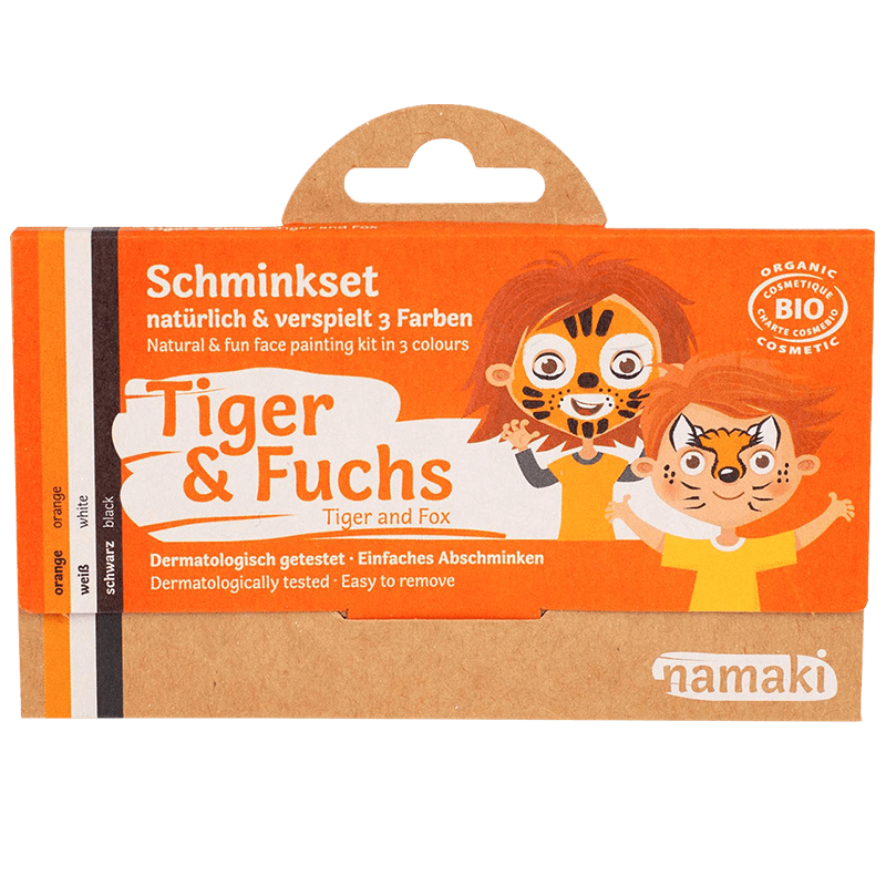 Namaki Bio-Gesichtsfarben-Set Tiger & Fuchs ohne Hintergrund