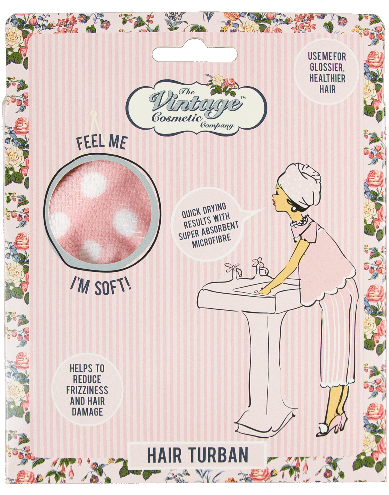 Haar Turban Pink Polka Dot The Vintage Cosmetic Company Haar Turban Pink Polka Dot