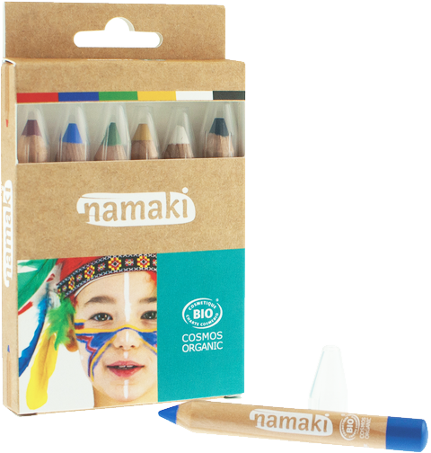 Namaki Bio-Kinderschminkstift (6 Farben) ohne Hintergrund