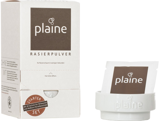 Plaine Rasierpulver Starterset ohne Hintergrund