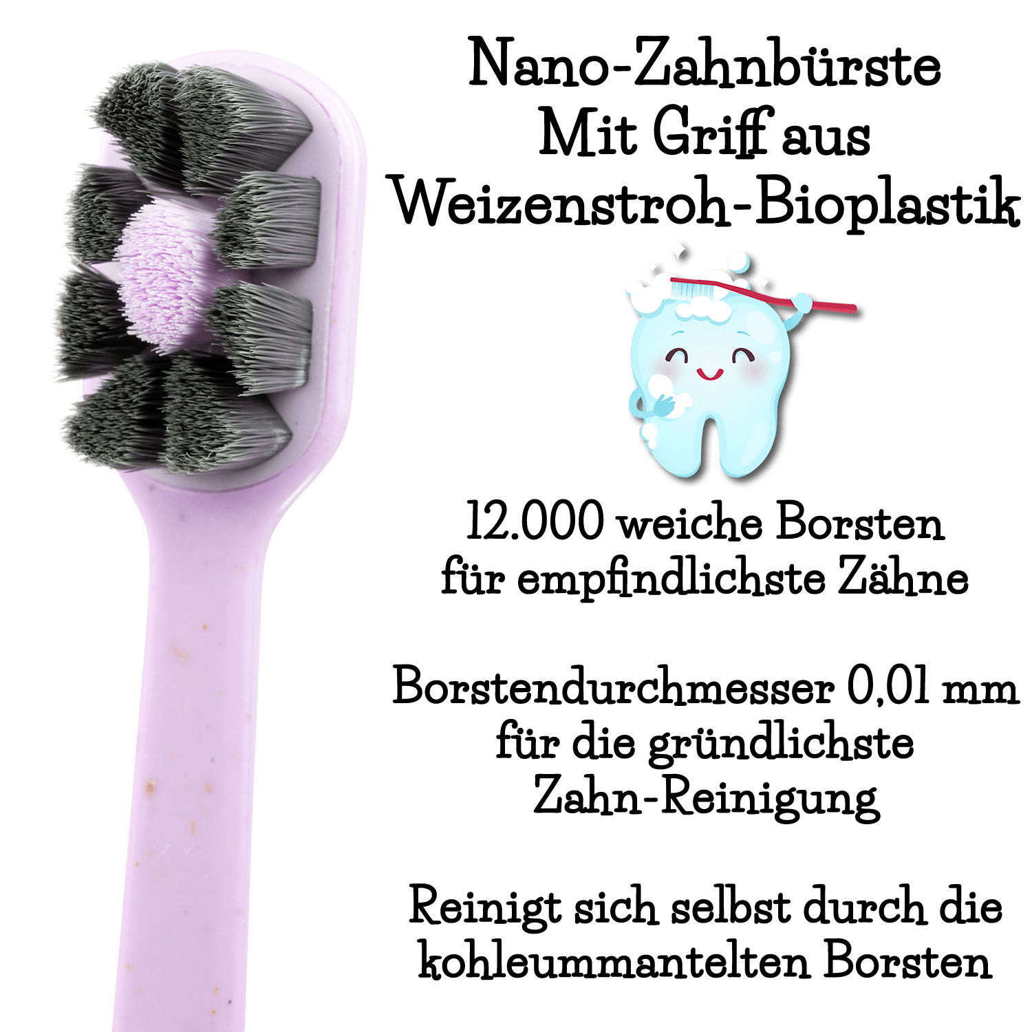 Nano Zahnbürste Aktivkohle Purple