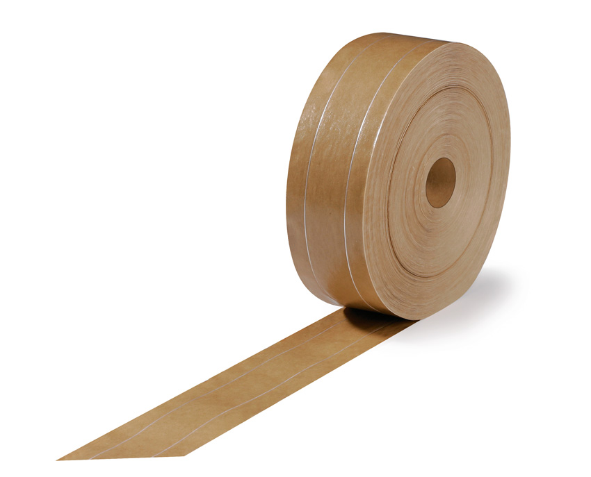 Nassklebeband, 2 Längsfäden | 60 mm x 200 lfm. | VE = 8 Stk.