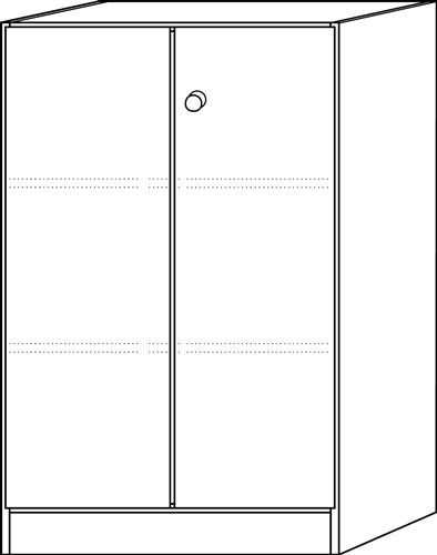 Schrank H1270xB800xT420mm Nussbaum 2 Türen Knaufgriff abschl. || VE = 1 ST