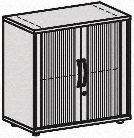 Querrollladenschrank H798xB800xT425mm weiß Rolllade silber freistehend || VE = 1 ST