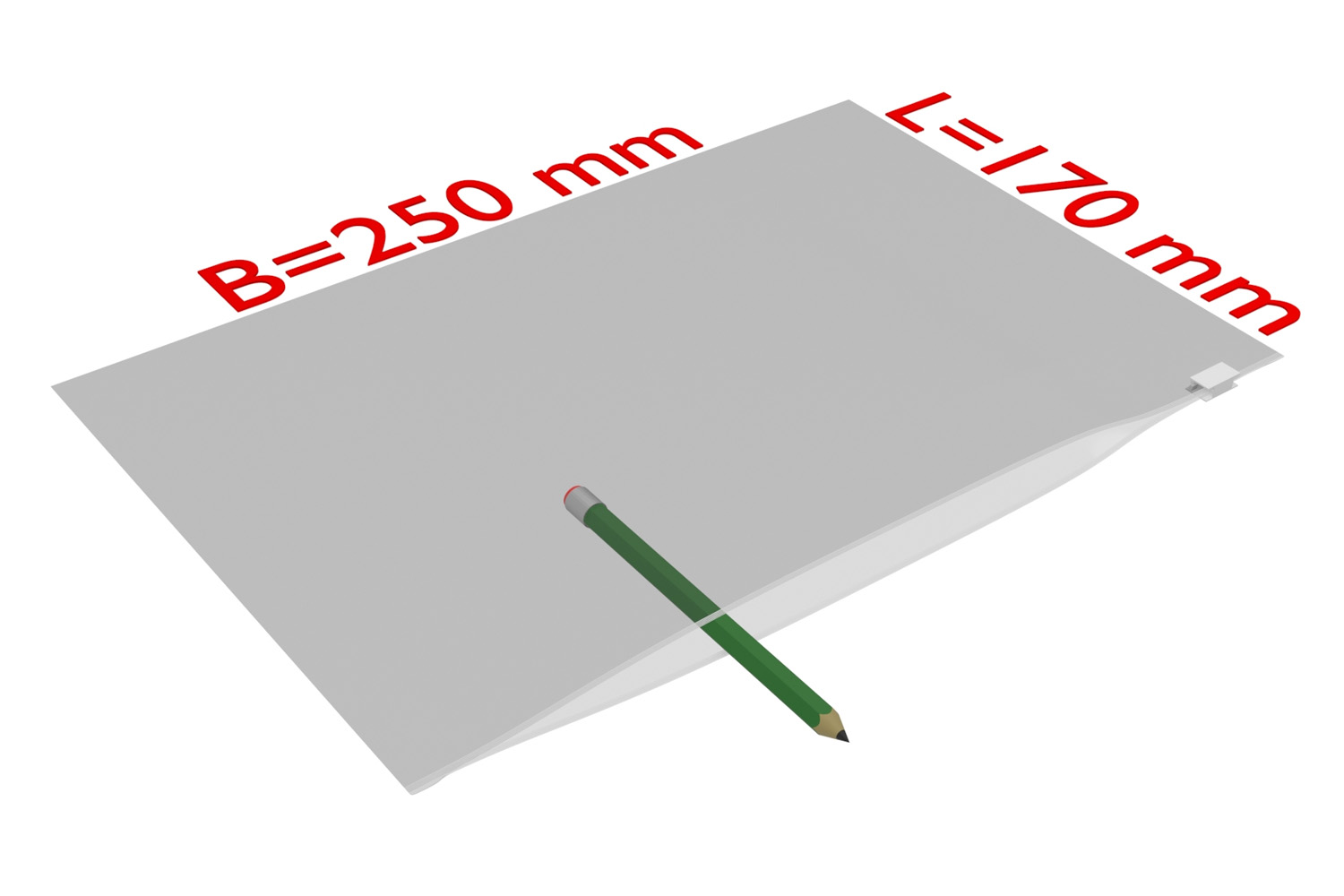 PE-Gleitverschlussbeutel, transparent, 60 µ | 250 x 170 mm (Offene Seite x L) | VE = 1000 Stk.