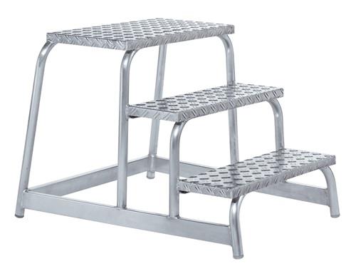 Arbeitspodest Alu.Stufen 3 eins.begehbar H.600mm Riffelblech ZARGES || VE = 1 ST