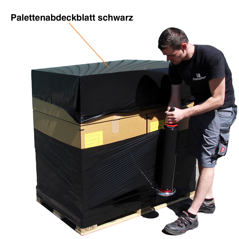 Palettenabdeckblatt, schwarz, 30 µ | 1500 x 1800 mm (B x L) |