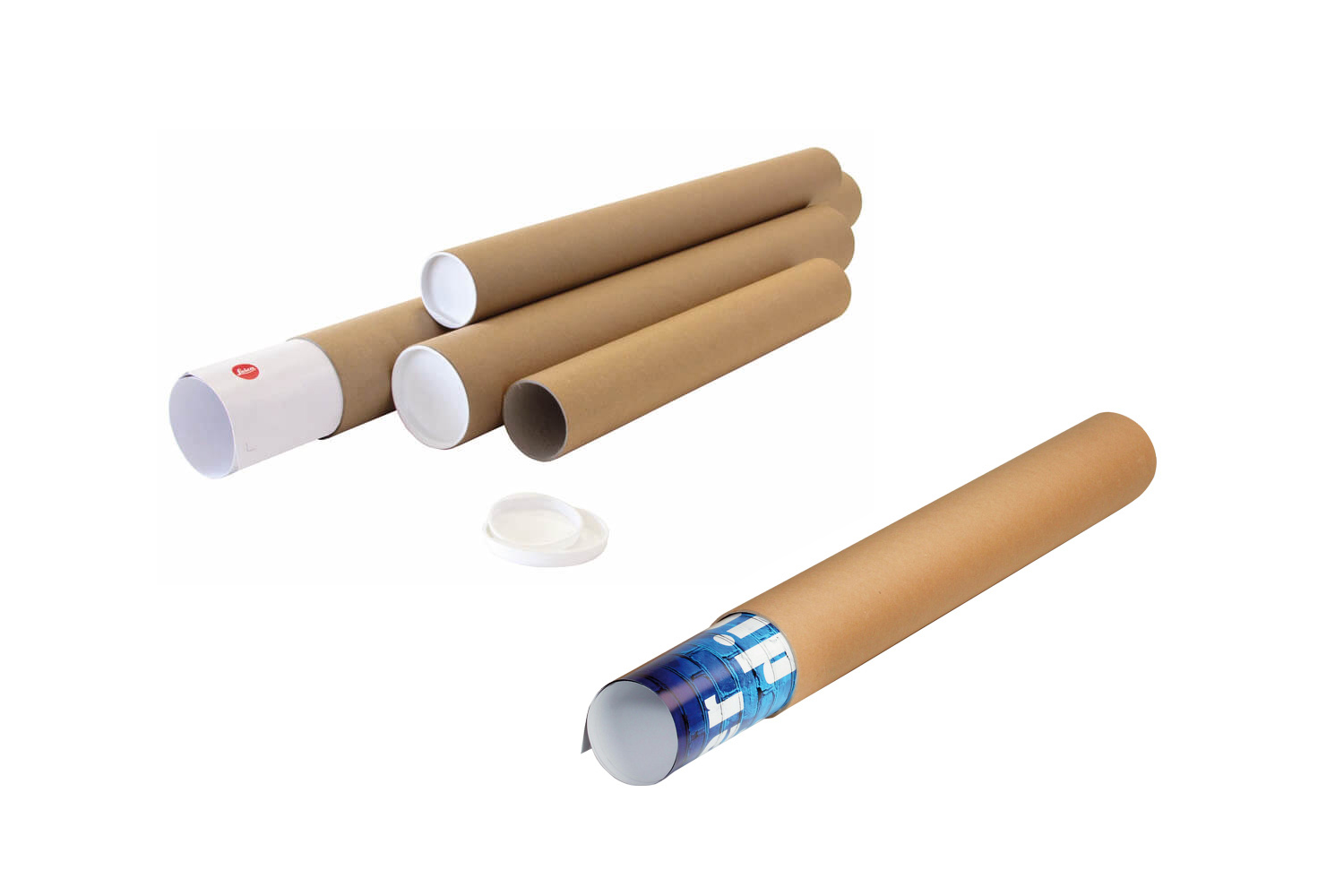 Versandrohr, braun, Wandstärke 2 mm, DIN A1 | 80 x 610 mm (Ø x L) | VE = 20 Stk.