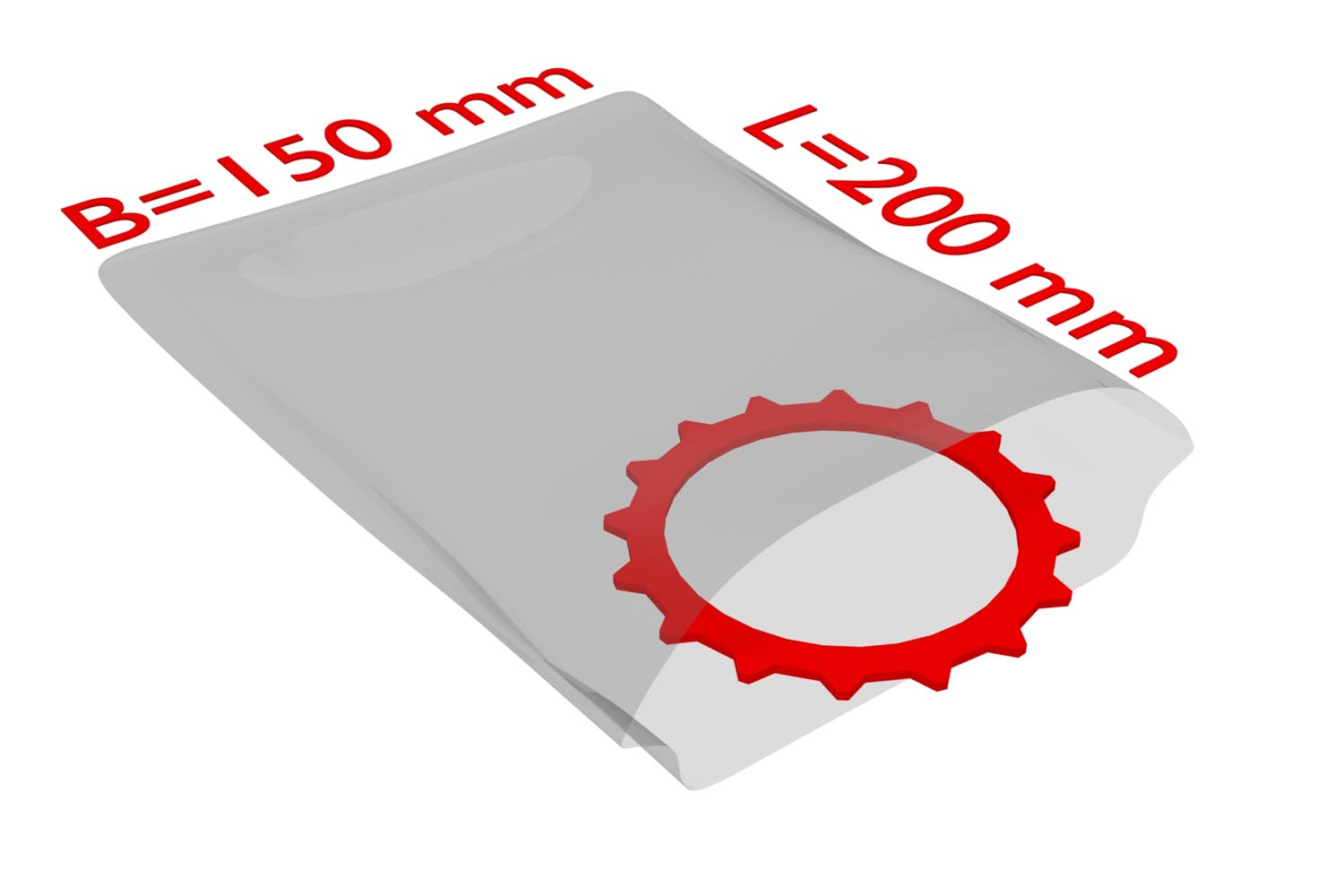 PE-Flachbeutel, transparent, 50 µ | 150 x 200 mm (Offene Seite x L) | VE = 1000 Stk.