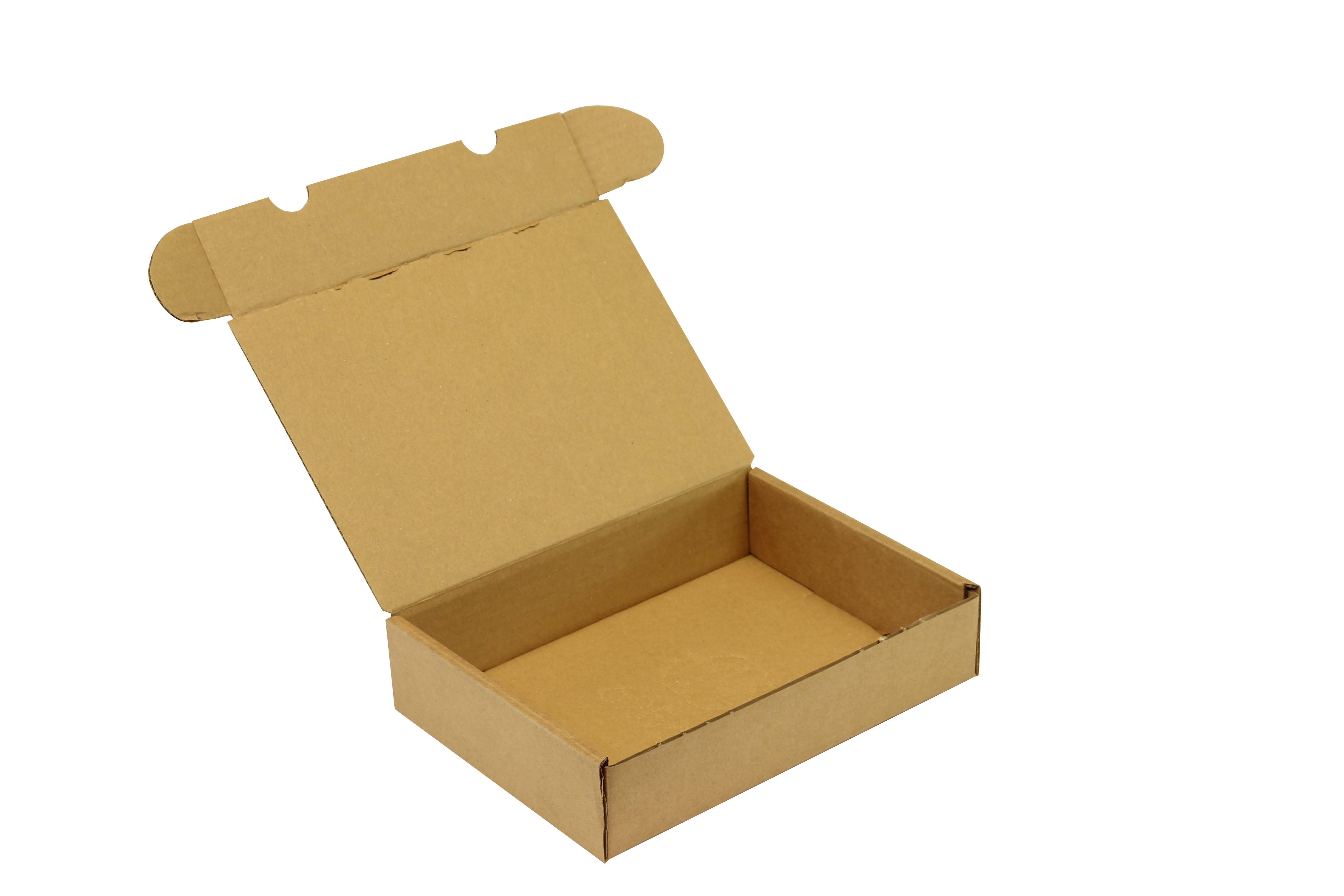 Klappschachtel aus Feinwelle 1-wellig, braun, Qual. 1.40, DIN C5 | 235 x 175 x 55 mm (L x B x H) Innenmaß | VE = 50 Stk.