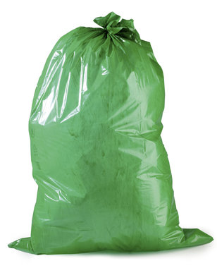 Müllsack, 120 Liter, grün, 45 µ | 700 x 1100 mm (Offene Seite x L) | VE = 250 Stk.