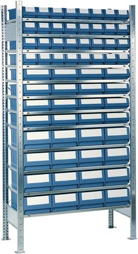 Steckregal H2000xB1000xT500mm Grundregal 12 Stahlböden 32 x 7,16 x 8,16 x 9 || VE = 1 ST