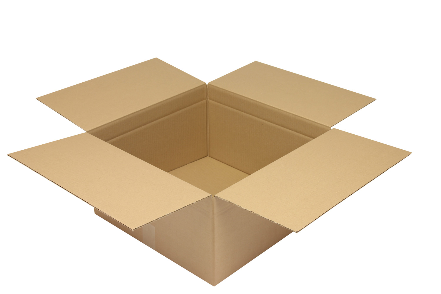 Wellpapp-Faltkarton 1-wellig, braun, Qual. 1.30 | 470 x 470 x 250 mm (L x B x H) Innenmaß | VE = 25 Stk.