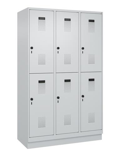 Garderobenschrank Evolo PLUS Sockel 1200mm lichtgrau/lichtgrau 6 Abt.C+P || VE = 1 ST