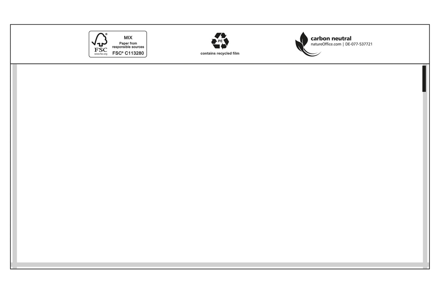 Dokumententasche Premium, DIN lang, ohne Aufdruck | 240 x 118 mm (Offene Seite x L) | VE = 1000 Stk.