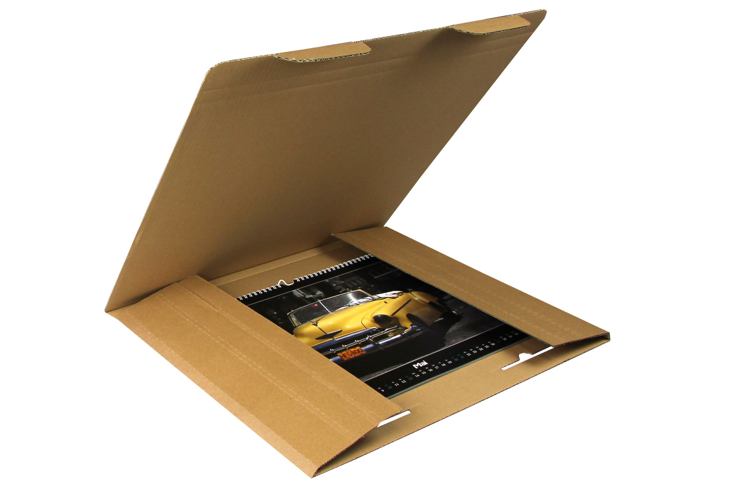 Kalenderverpackung, Qual. 1.20, braun, DIN B3 | 500 x 420 x 12 mm (L x B x H) Innenmaß | VE = 25 Stk.