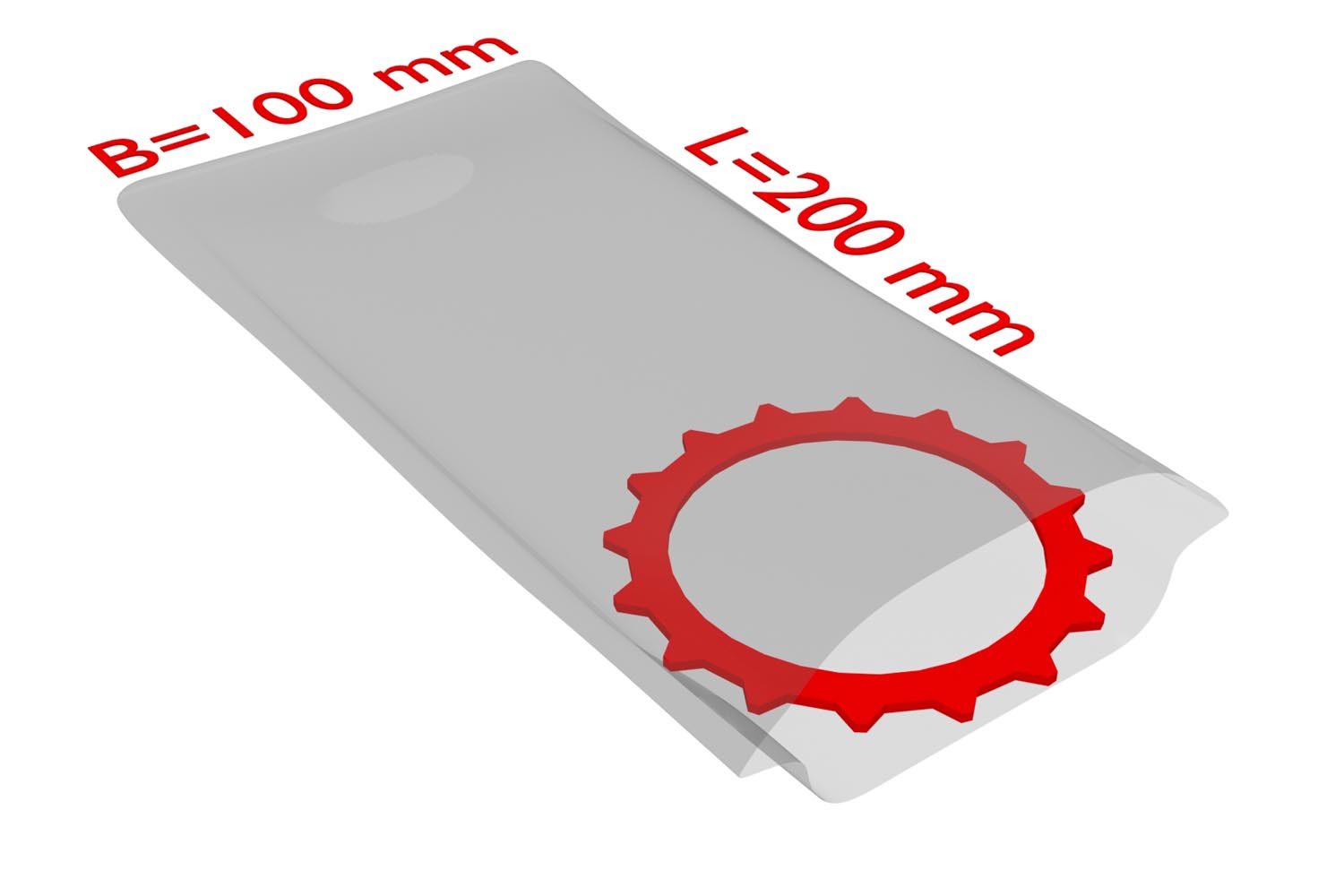 PE-Flachbeutel, transparent, 50 µ | 100 x 200 mm (Offene Seite x L) | VE = 2000 Stk.