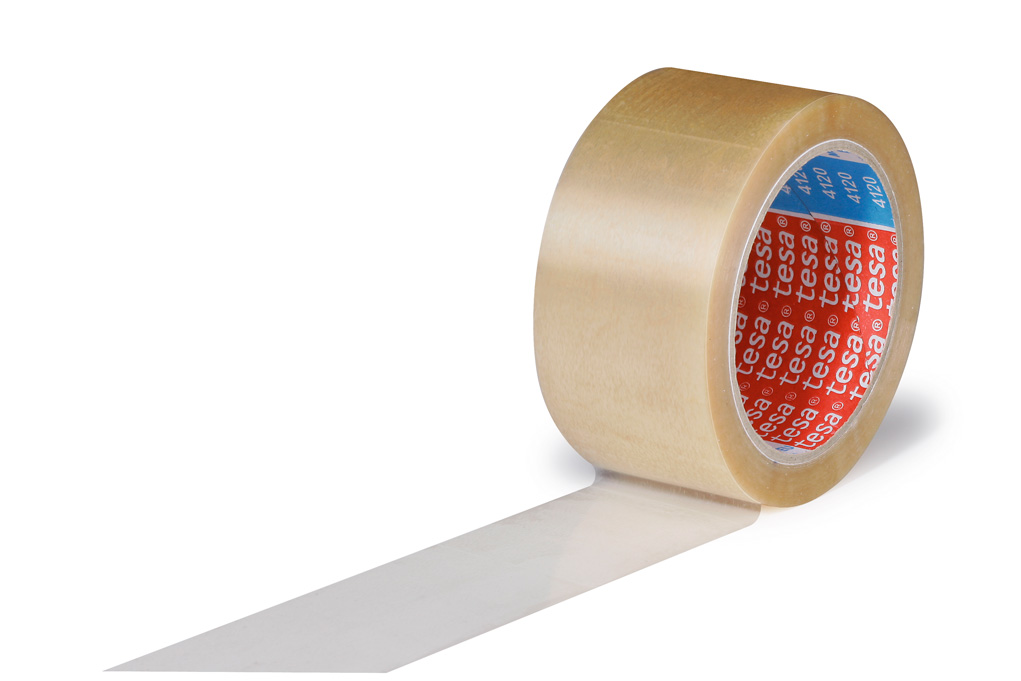 PVC-Packband tesapack® 4120, leise, transparent, 49 µ | 50 mm x 66 lfm. | VE = 36 Stk.