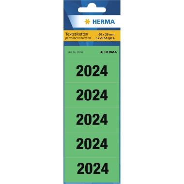 HERMA Jahresschild 2024 1684 60x26mm sk gn 100St.