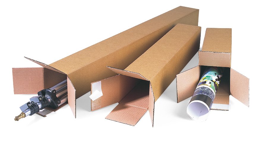 Quattropack mit SK-Verschluss und Einstecklasche, braun, Qual. 1.20, DIN A2 | 108 x 108 x 431 mm (L x B x H) Innenmaß | VE = 25 Stk.