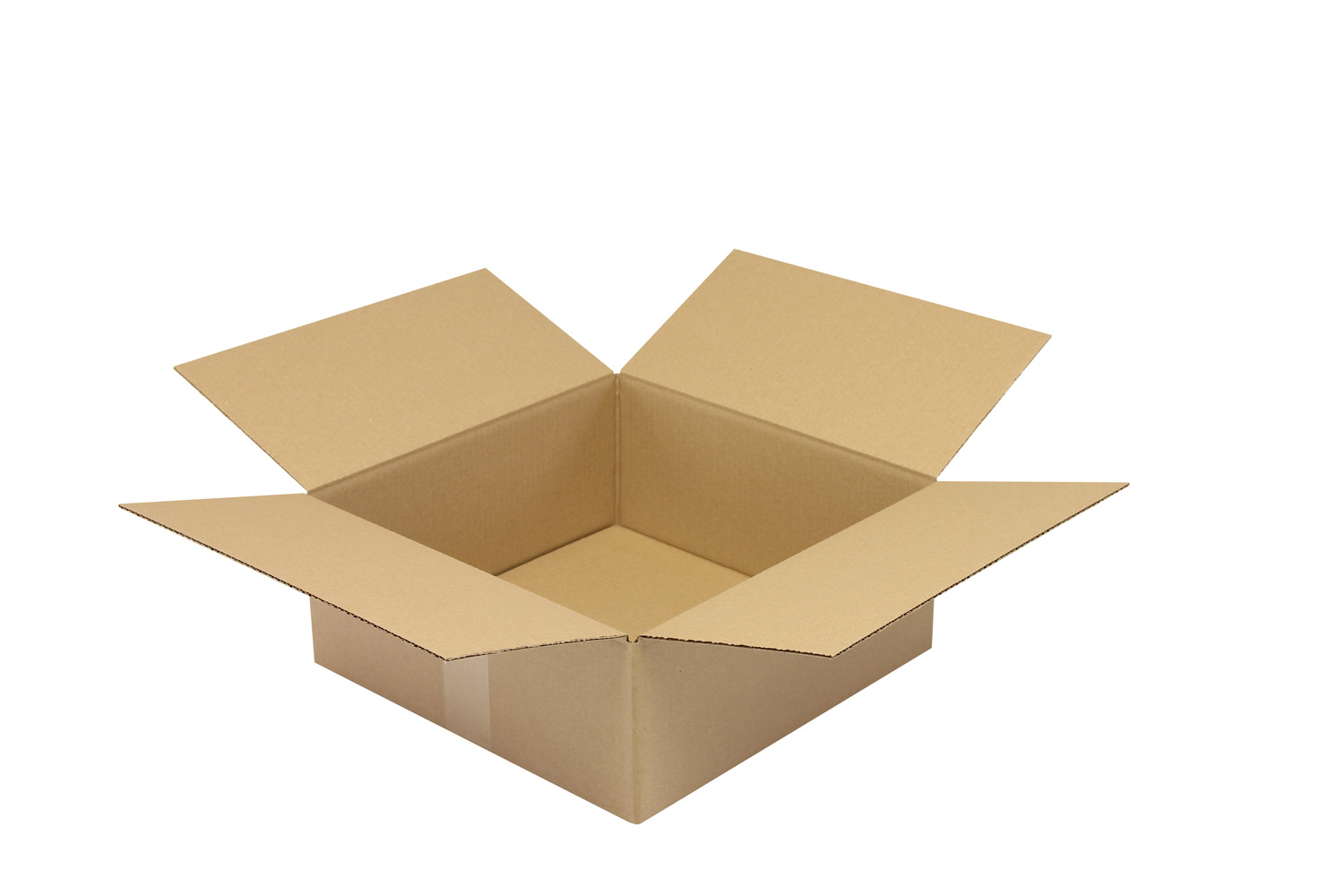 Wellpapp-Faltkarton 1-wellig, braun, Qual. 1.20 | 350 x 350 x 140 mm (L x B x H) Innenmaß | VE = 25 Stk.