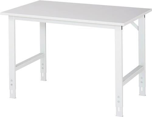 Arbeitstisch B1250xT800xH760-1080mm Platte EGB Melamin 28mm Gestell lichtgrau || VE = 1 ST