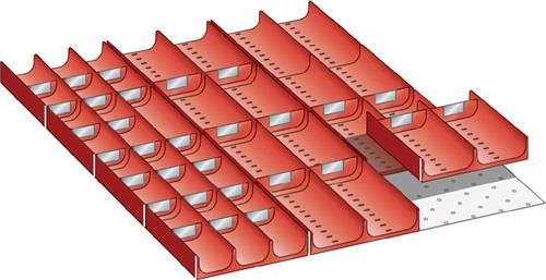 Schubladenunterteilungsmaterial Front-H.150mm 8 Trenn-/3 Schlitzwände || VE = 1 ST