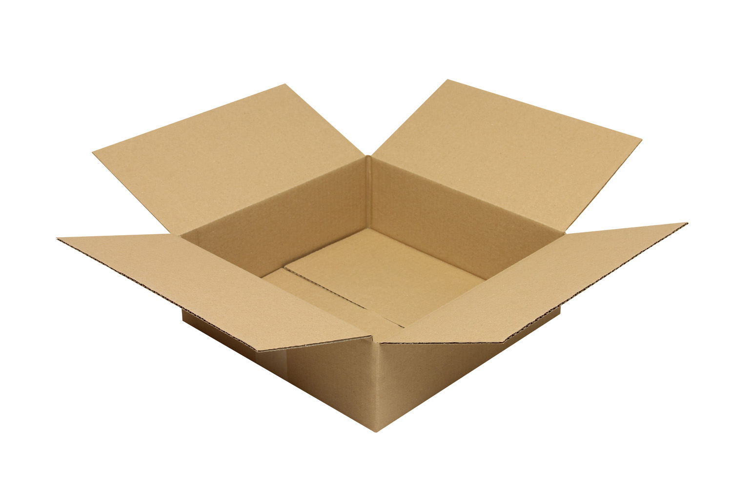 Wellpapp-Faltkarton 1-wellig, braun, Qual. 1.20 | 300 x 300 x 100 mm (L x B x H) Innenmaß | VE = 25 Stk.