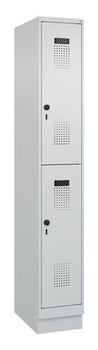 Garderobenschrank Evolo PLUS Sockel 300mm lichtgrau/lichtgrau 2 Abt.C+P || VE = 1 ST