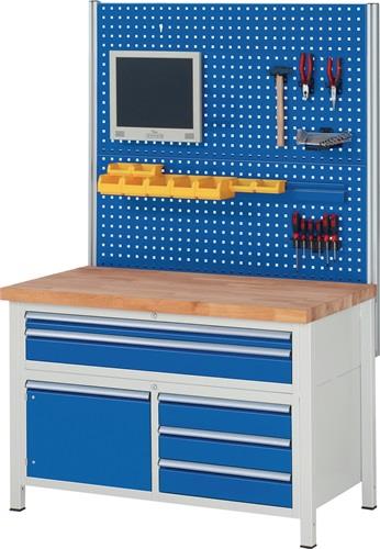Lochplatte H450xB2000mm enzianblau f.Systemstütze || VE = 1 ST