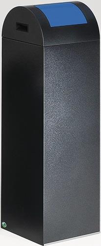 Wertstoffsammler 89l H1045xB320xT320mm antik-silber blau m.Klemmr.Einwurfkl.VAR || VE = 1 ST