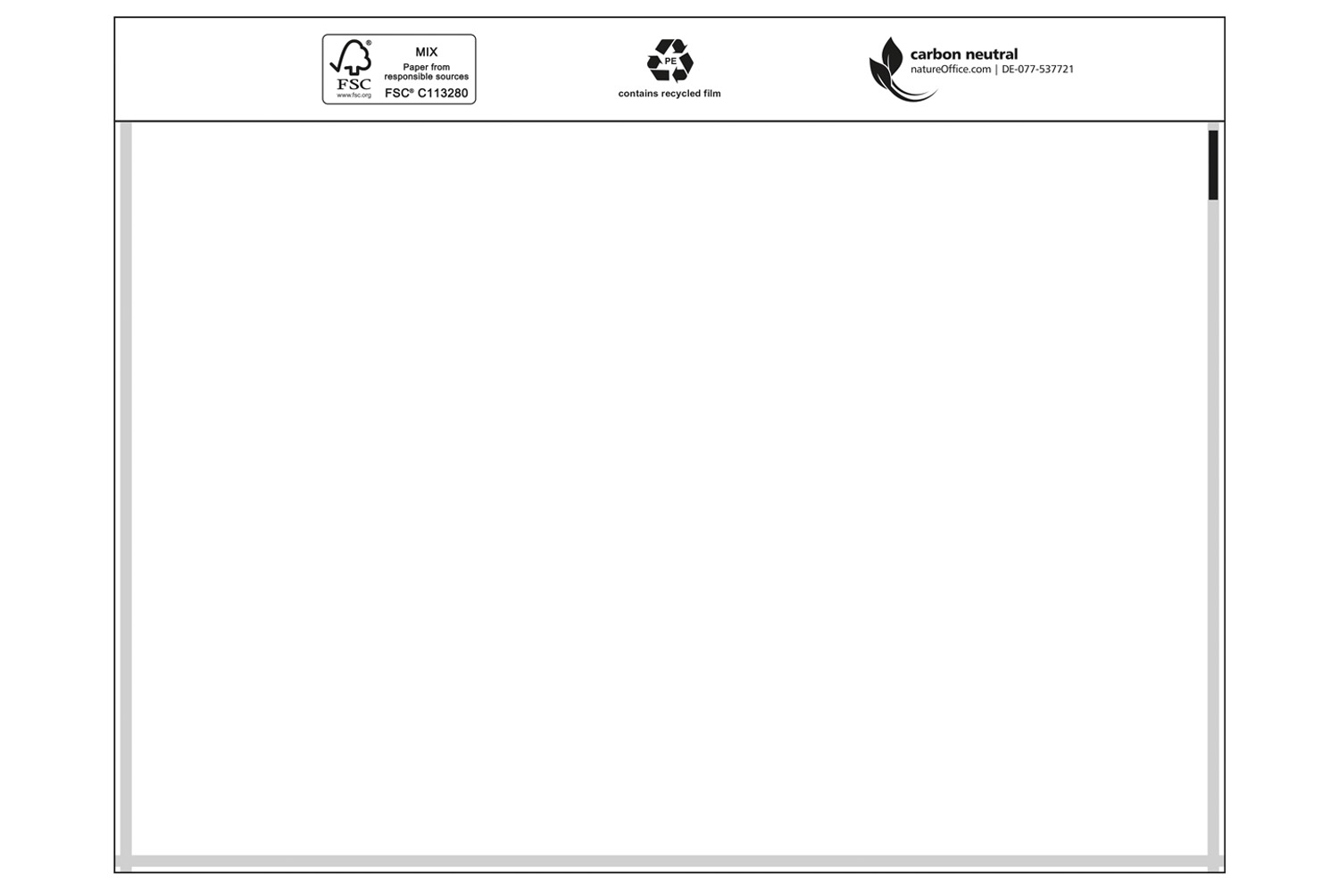Dokumententasche Premium, ohne Aufdruck, DIN C5 | 240 x 163 mm (Offene Seite x L) | VE = 1000 Stk.